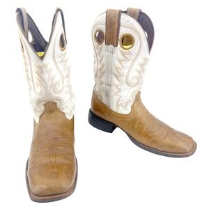 Durango Rebel Western Boots Mens 8.5 Weathered Tan White Square Toe DDB0398